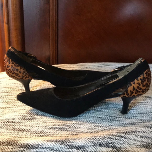 Joan & David Circa suede/leopard fur heels - Picture 6 of 8